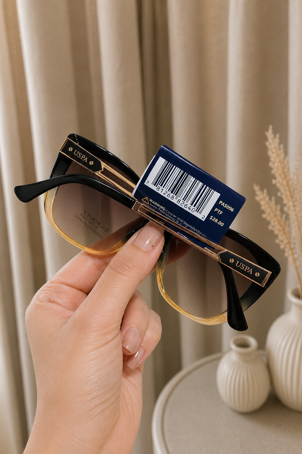 Immediate LADIES GEOMETRIC CAT EYE SUNGLASSES, PA5096-0000A