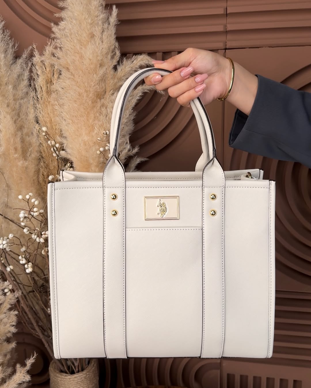 Immediate USPA BOX TOTE WITH CROSSBODY STRAP