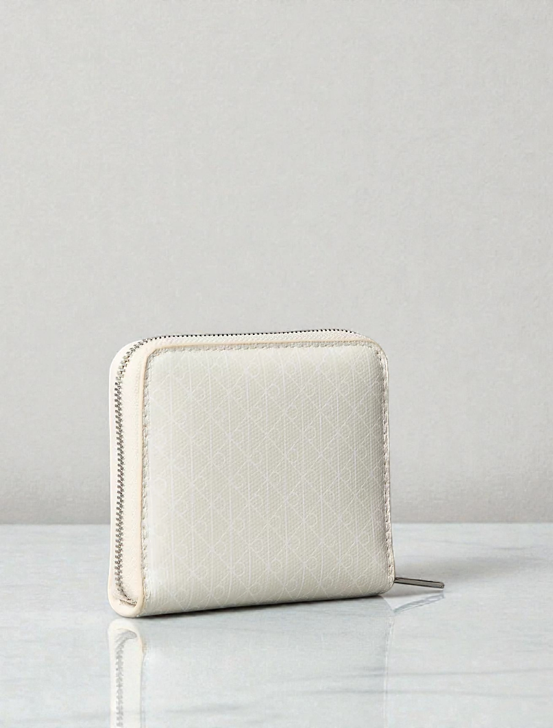 C.K Allover Monogram Square Zip Wallet
