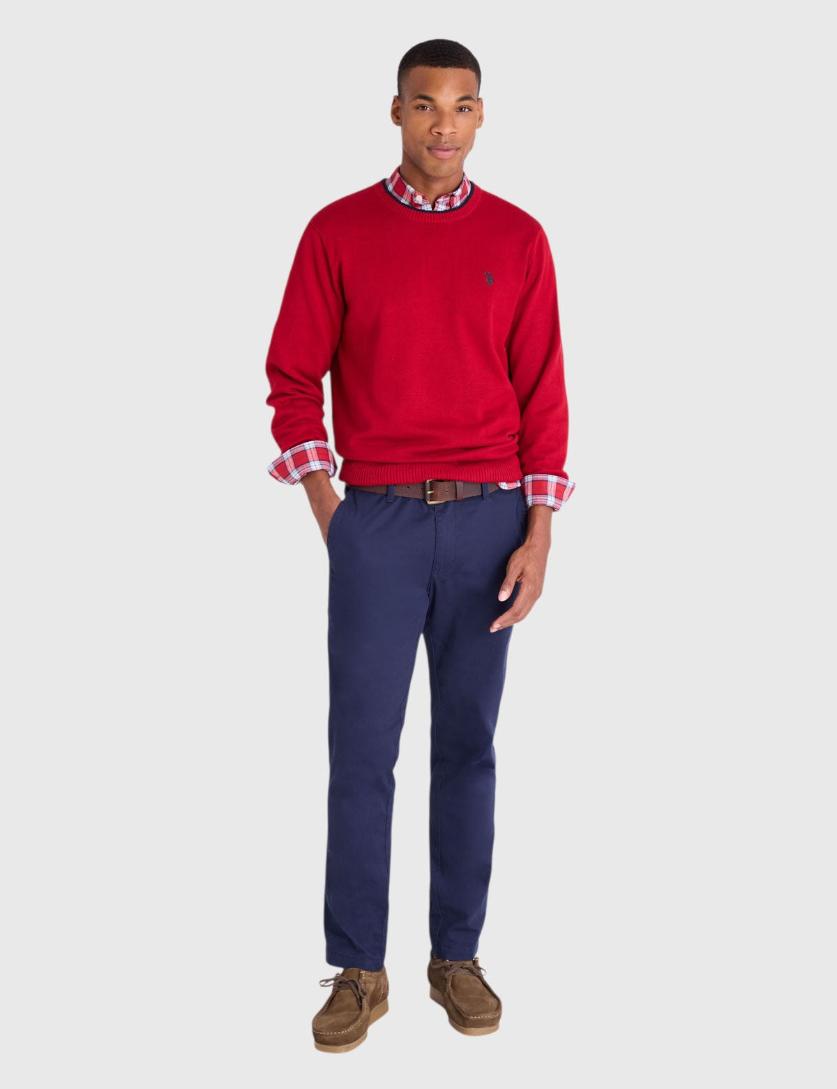 US.POLO.ASSN SOFT COTTON JERSEY CREW NECK SWEATER,USUF6S5243-0000A
