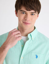 SHORT SLEEVE LINEN BLEND POCKET SHIRT 11H0372-WR00A