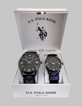 HIS AND HERS BLACK STRAP DIAMOND WATCH SET
SKU, USC2703UO-0000A
