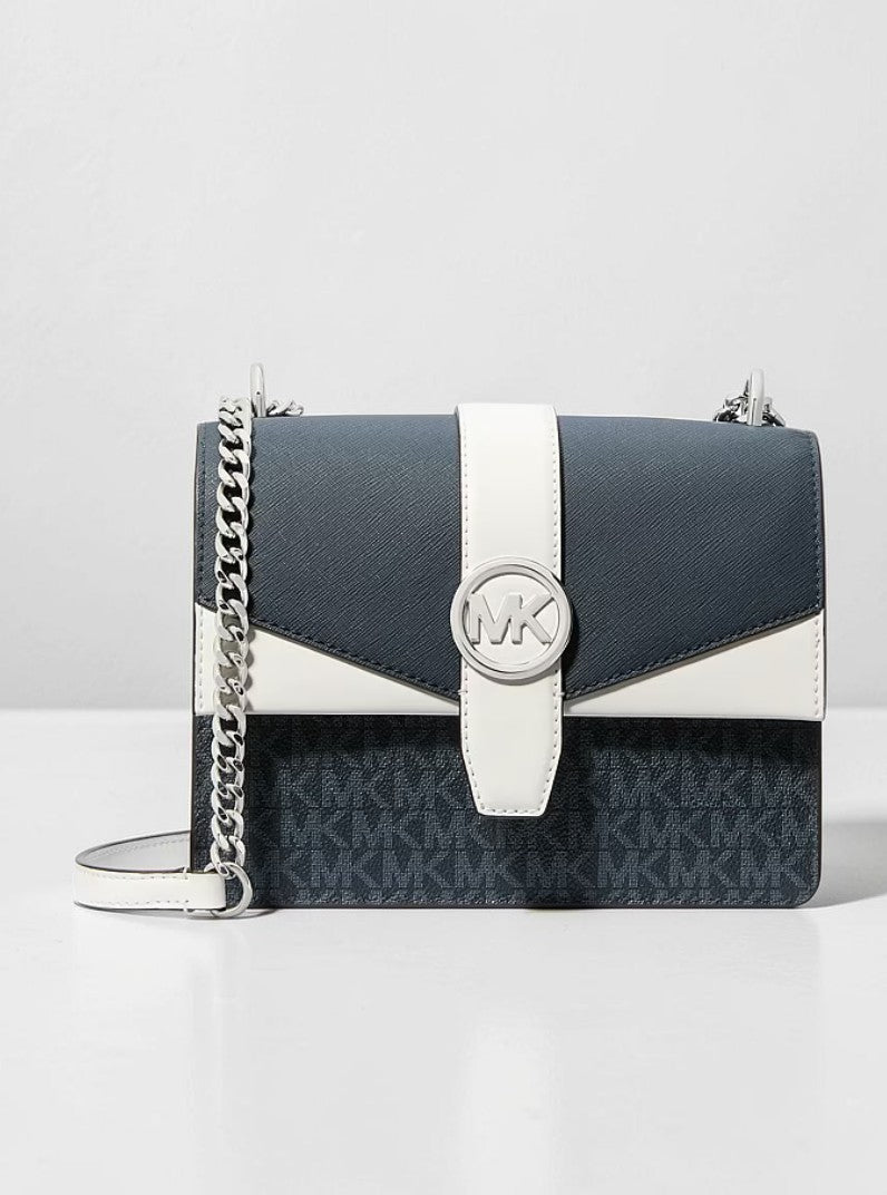 Michael Kors Greenwich  Color-Block Signature Logo Crossbody Bag,35S5SGRC1B