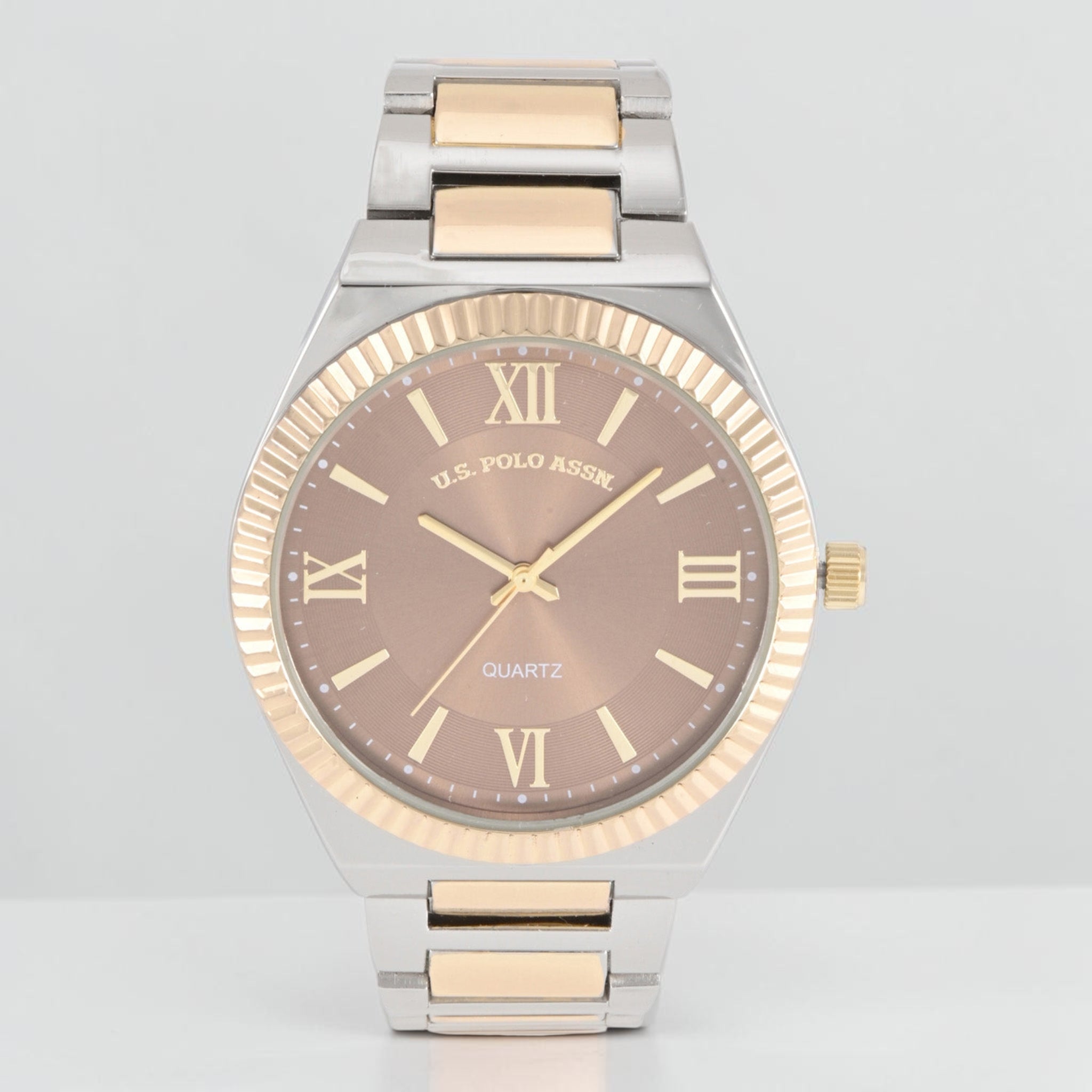 MENS TWO TONE LINK ANALOG WATCH,USC80928UO-0000A