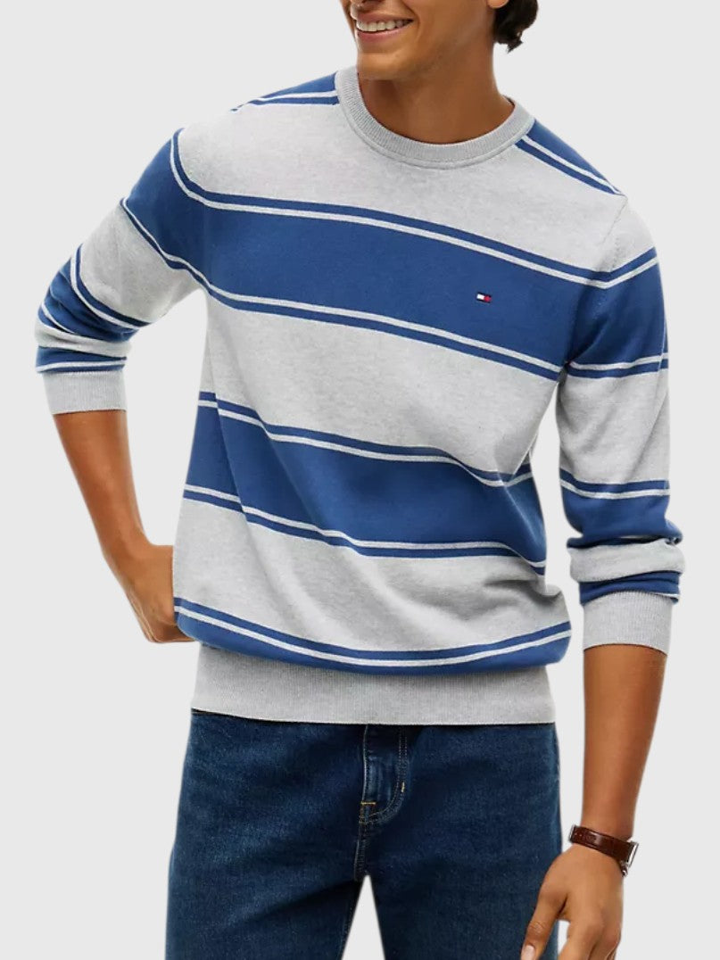 TOMMY HILFIGER Rugby Stripe Crewneck Sweater,XM07954-P61