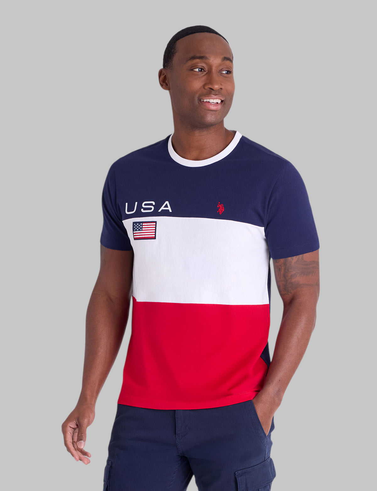 USA COLORBLOCK AMERICANA JERSEY T-SHIRT