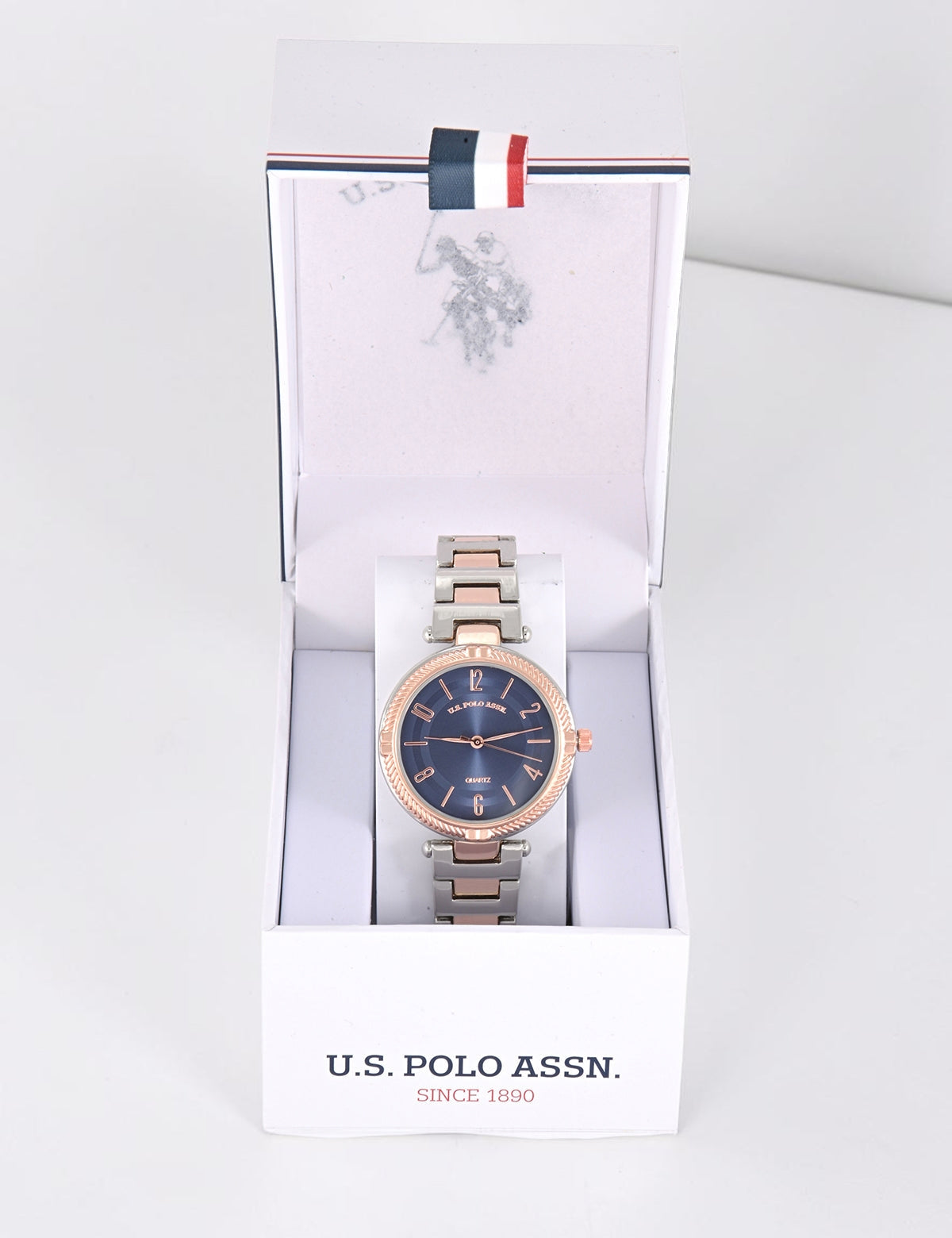 LADIES TWO TONE SILVER AND GOLD LINK WATCH,USC40723UO-0000A