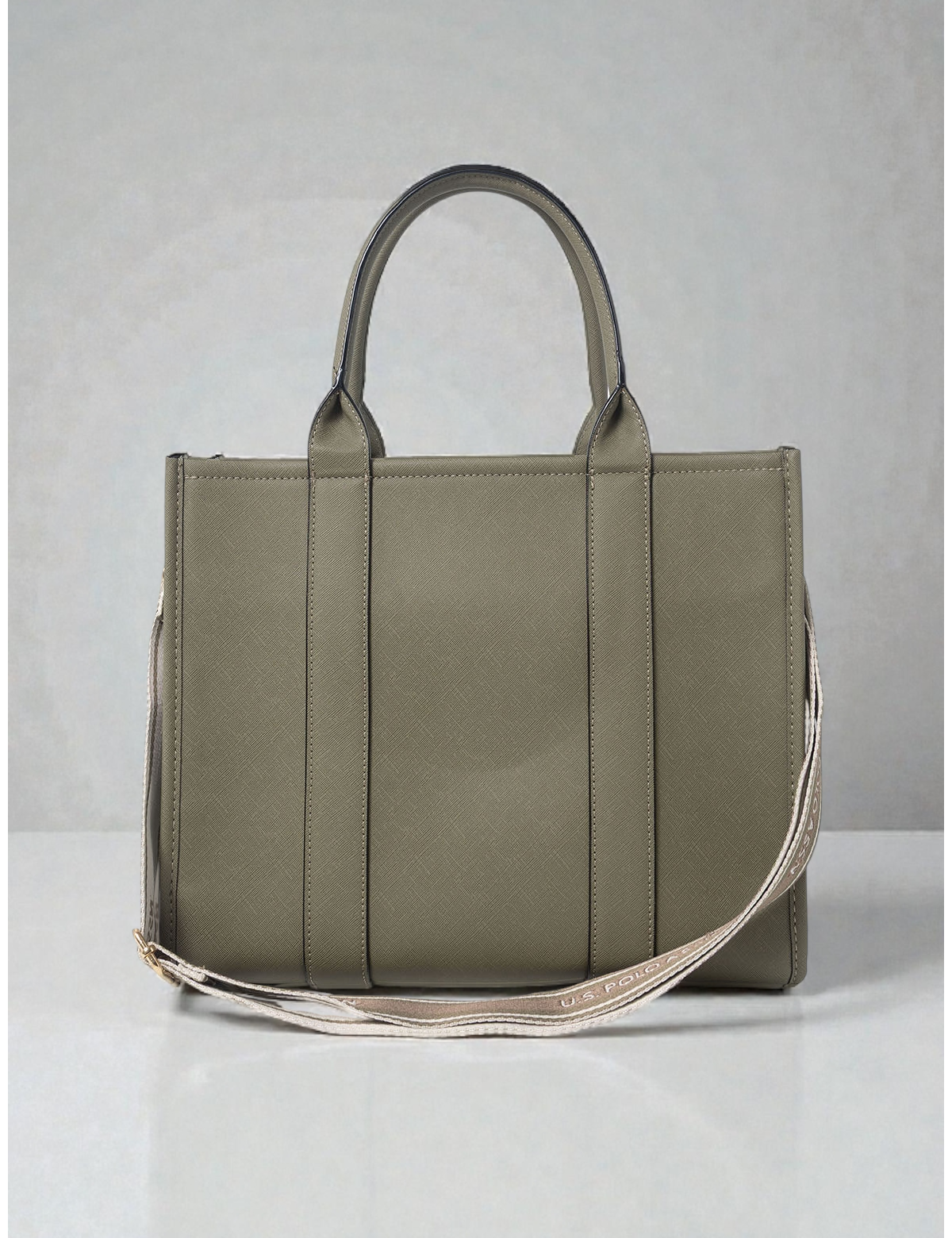 USPA BOX TOTE WITH CROSSBODY STRAP