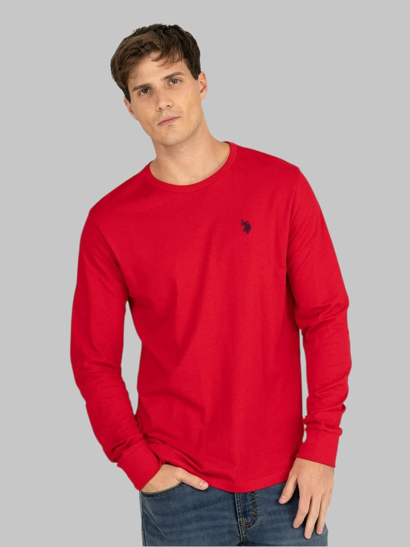 U.S. Polo Assn. Men's Cotton Crewneck Tee with Long Sleeves,