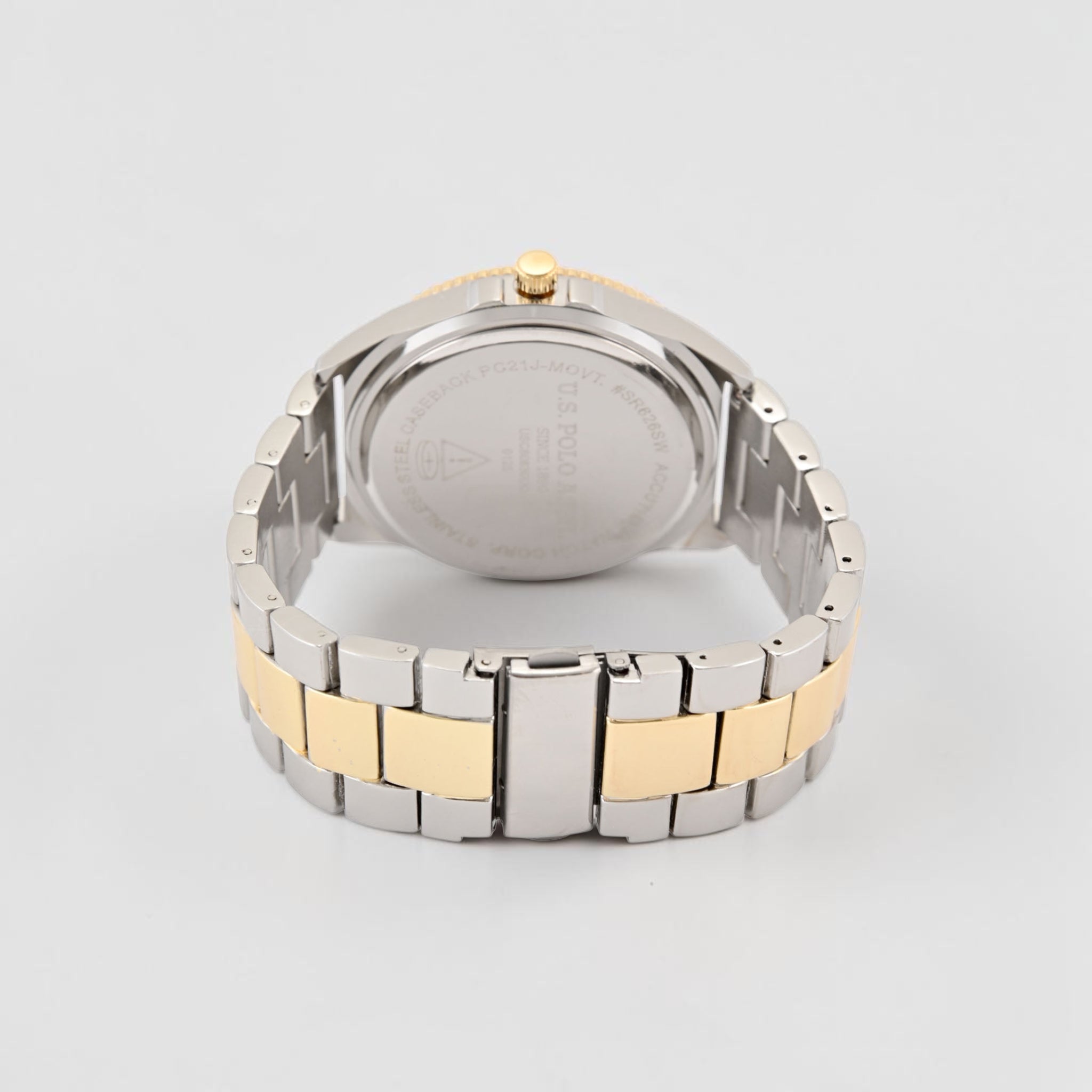 MENS TWO TONE SILVER AND GOLD ANALOG LINK WATCH,USC80830UO-0000A