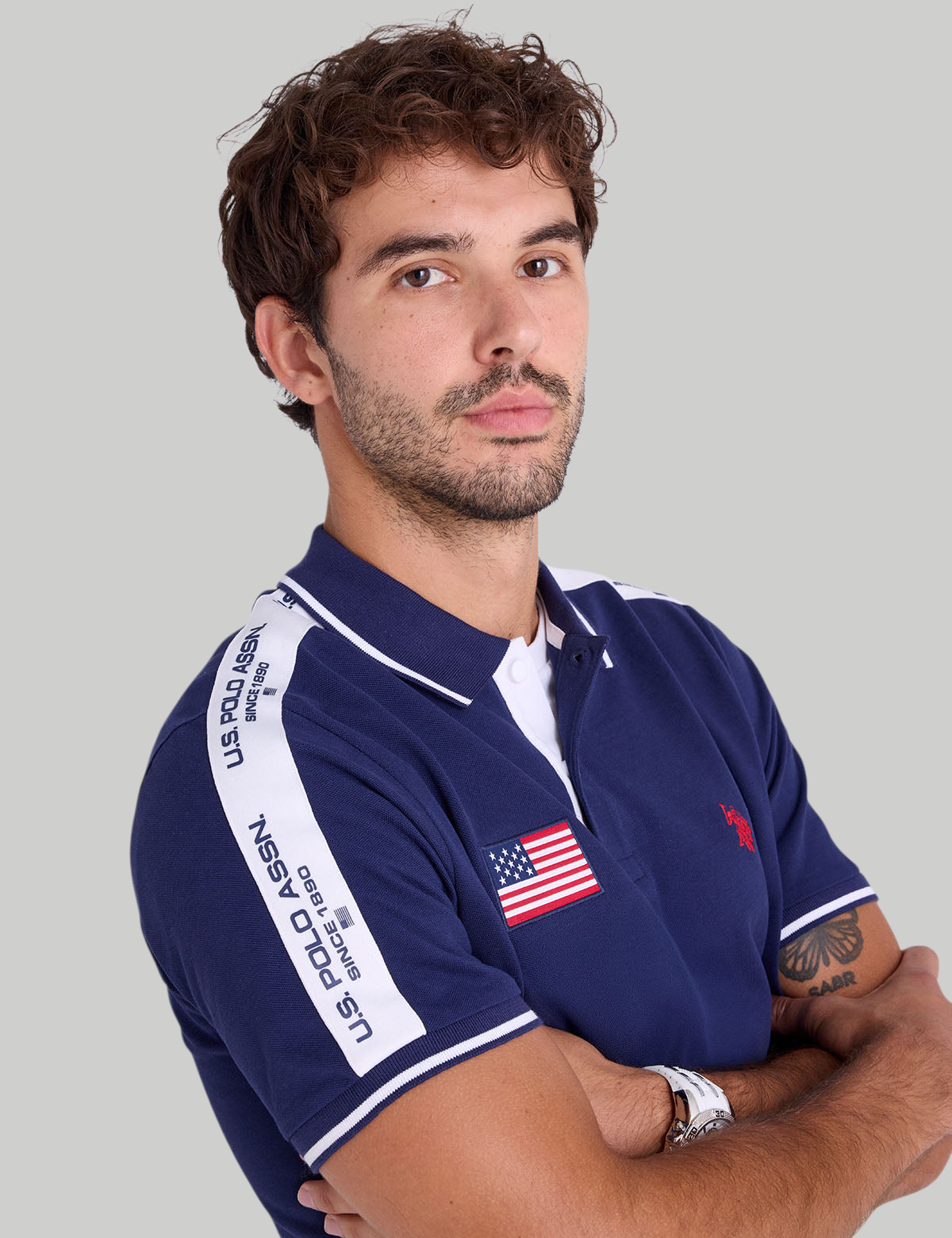 TRICOT SHOULDER PIQUE POLO SHIRT