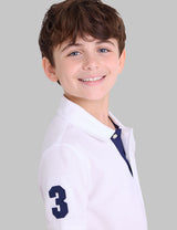 BOYS MULTI COLOR LOGO SOLID PIQUE POLO SHIRT