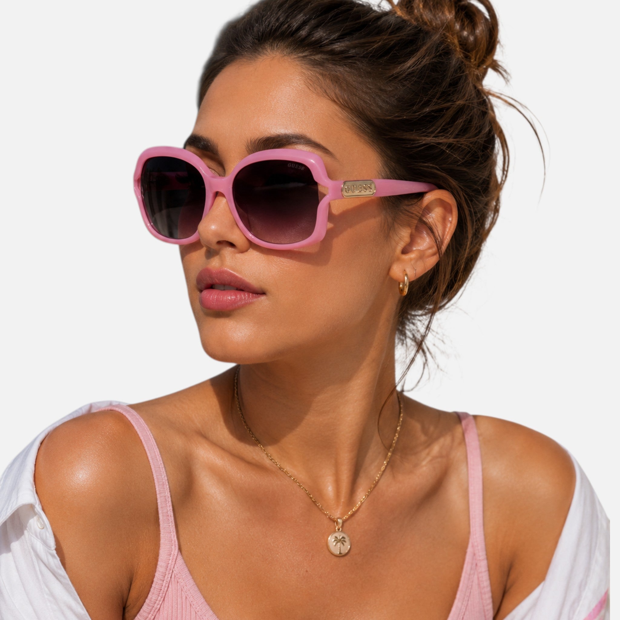 Guess Bordeaux Gradient Square Ladies Sunglasses, GF00057 72T 60