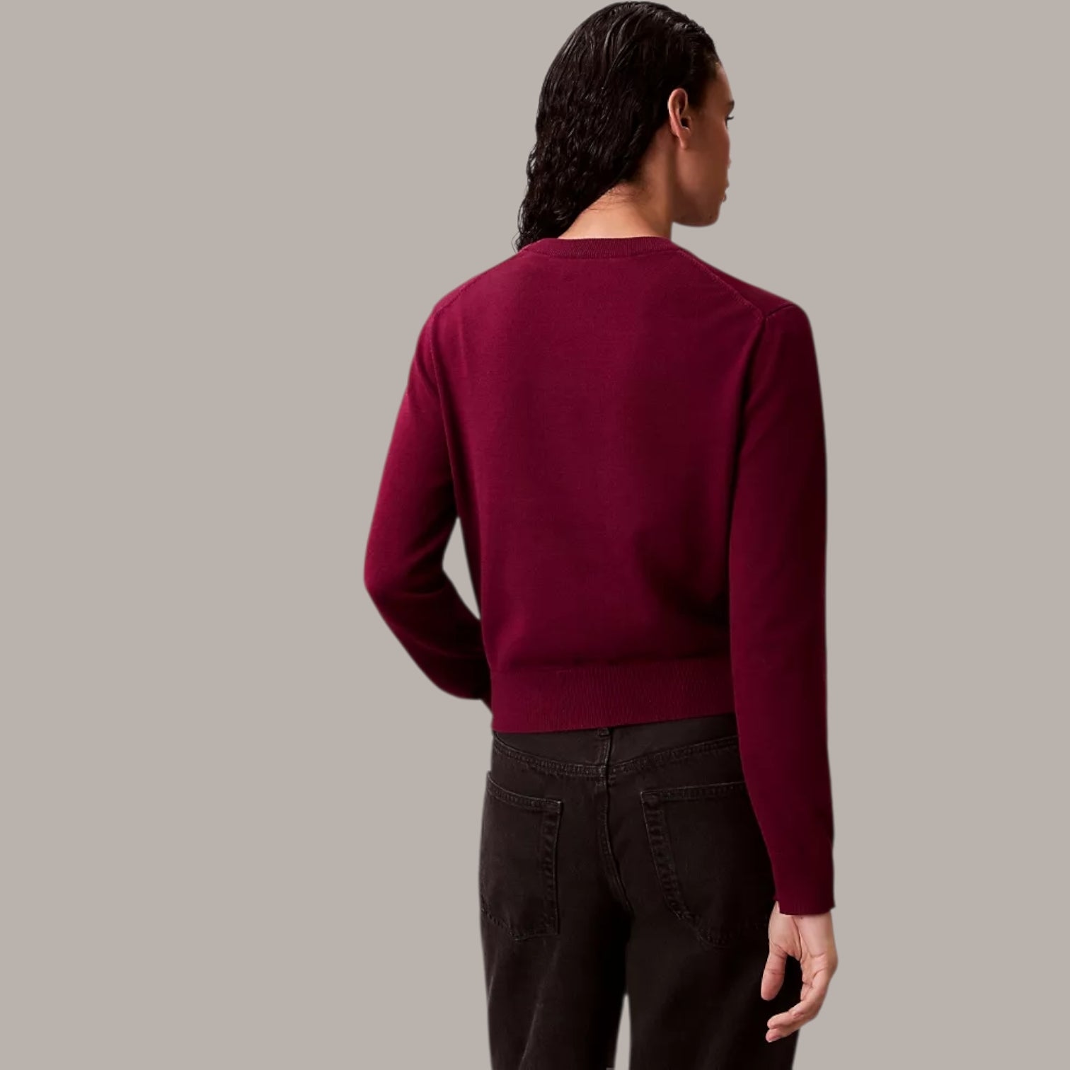 Smooth Cotton Chenille Monogram Sweater