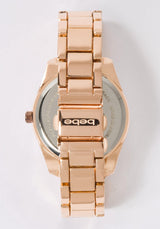 Rose Dial Crystal Bezel Watch