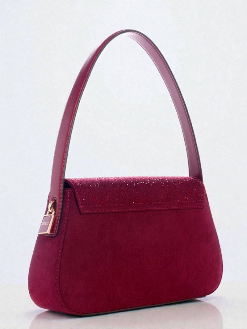 Avelina Rhinestone Logo Shoulder Bag