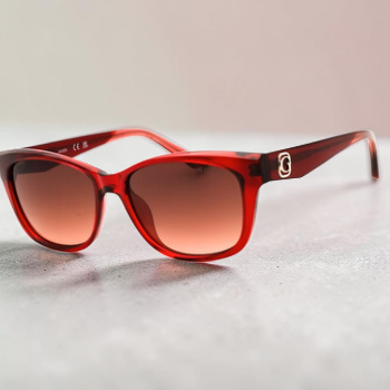 Gradient Brown Rectangular Ladies Sunglasses