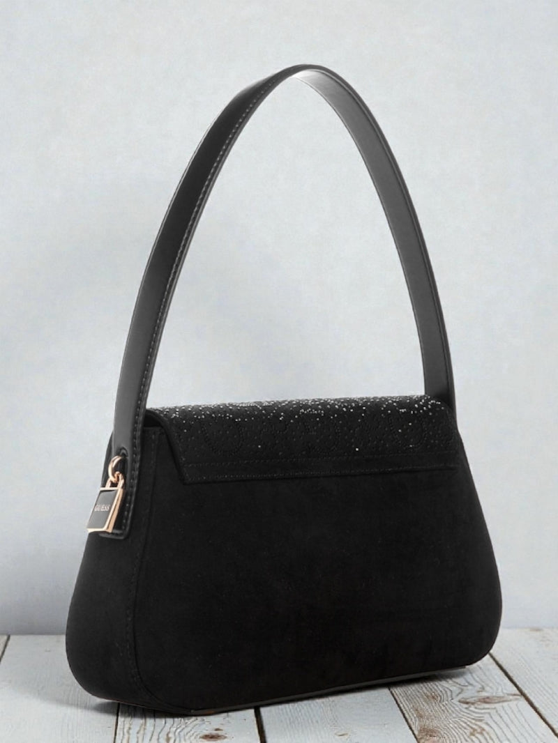 Avelina Rhinestone Logo Shoulder Bag