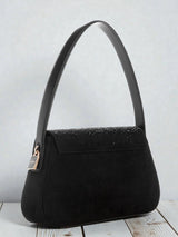 Avelina Rhinestone Logo Shoulder Bag