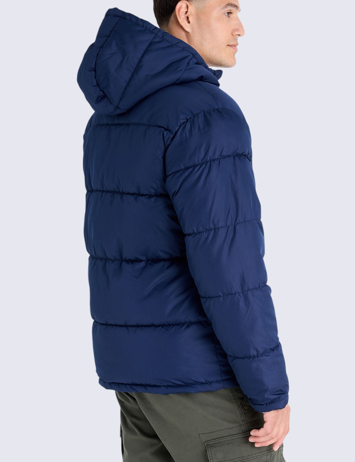 US.POLO.ASSN SOLID QUILTED CHANNEL PUFFER JACKET, 109904-P200A