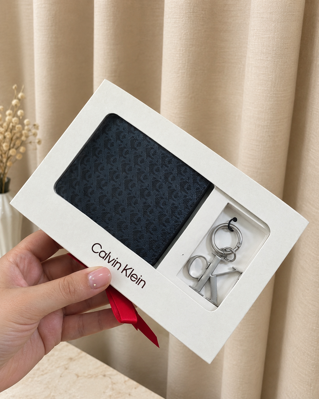 Immediately C.K Refined Leather Wallet + Key Ring Gift Set 4G1002G