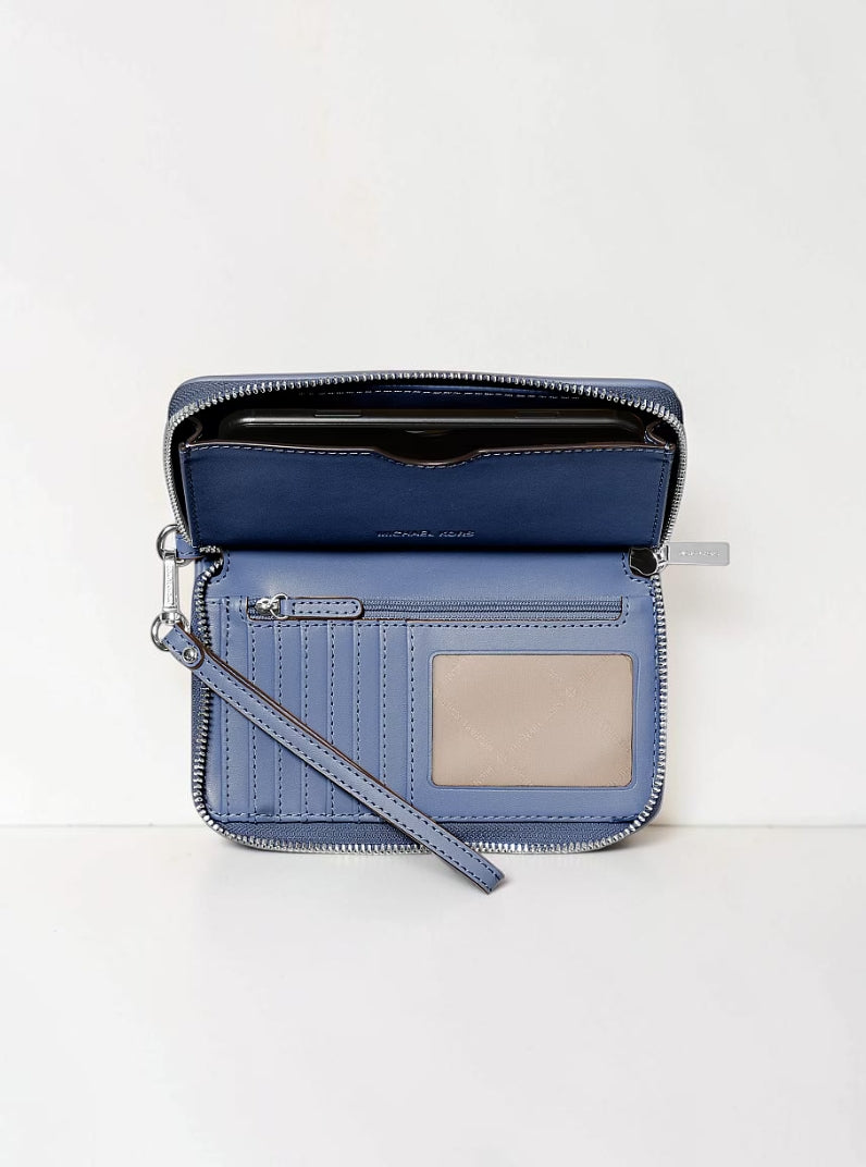 Jet Set Travel Large Logo Jacquard Denim Smartphone Wristlet,35S6STVE3J