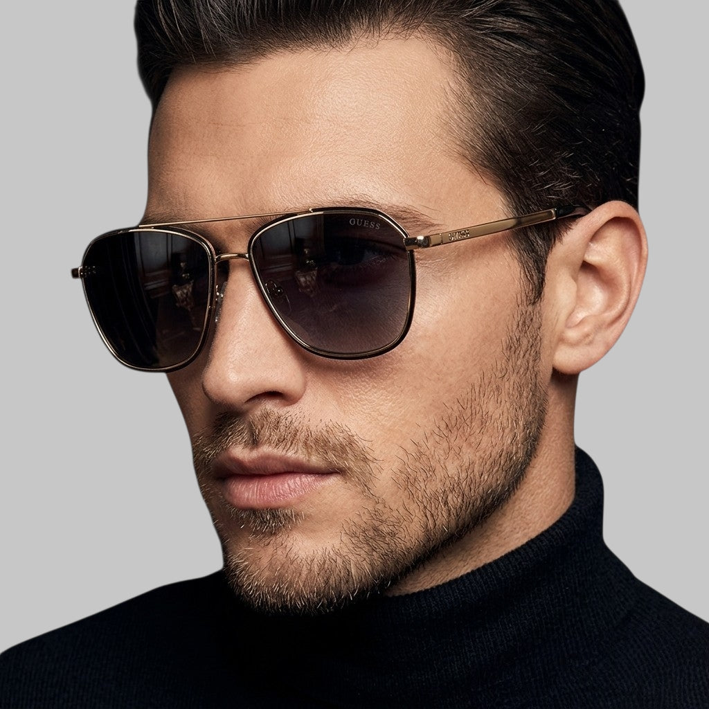 Gradient Smoke Mirror Pilot Men's Sunglasses,GU00147
