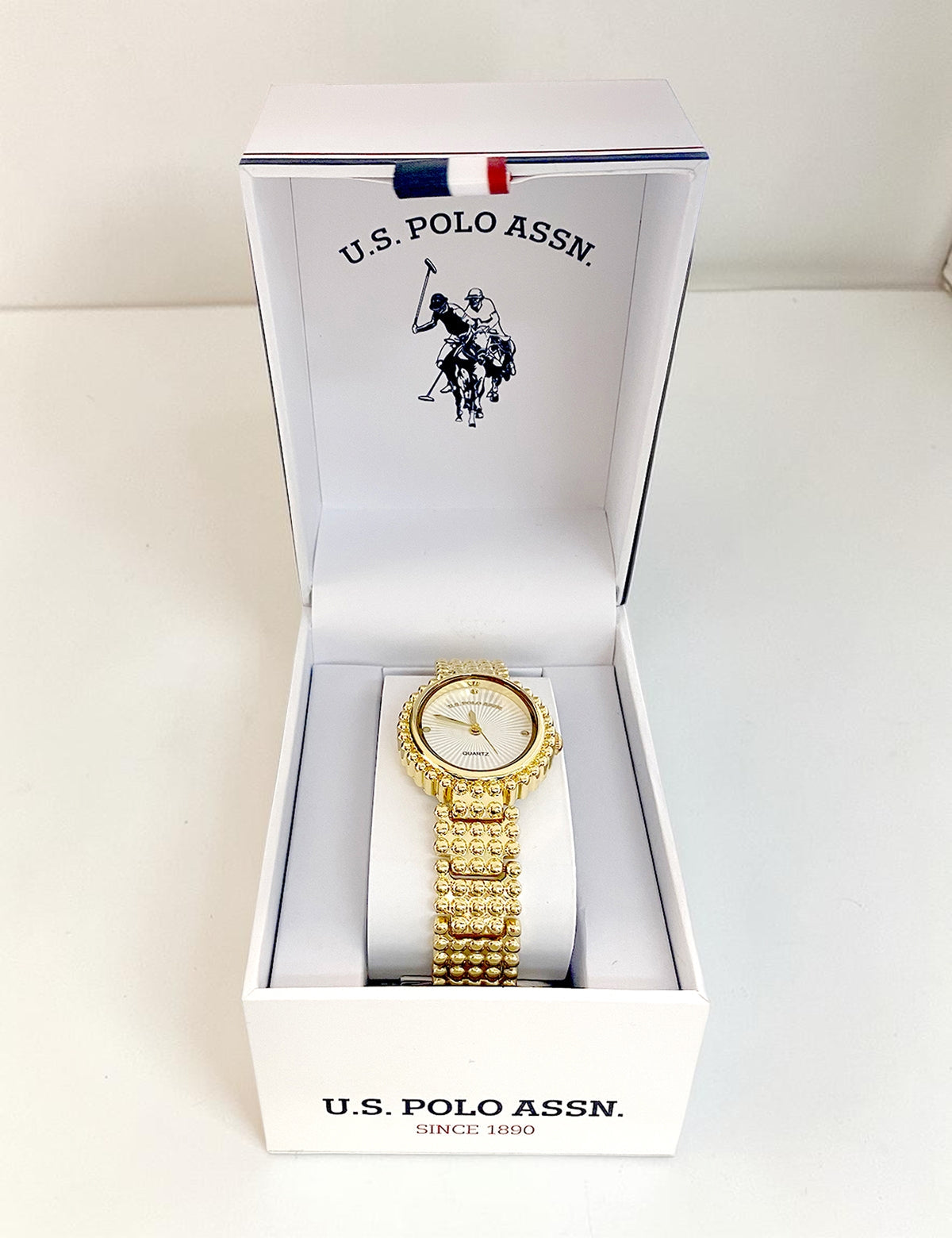 LADIES OVAL FACE GOLD ANALOG WATCH,USC40691UO-0000A