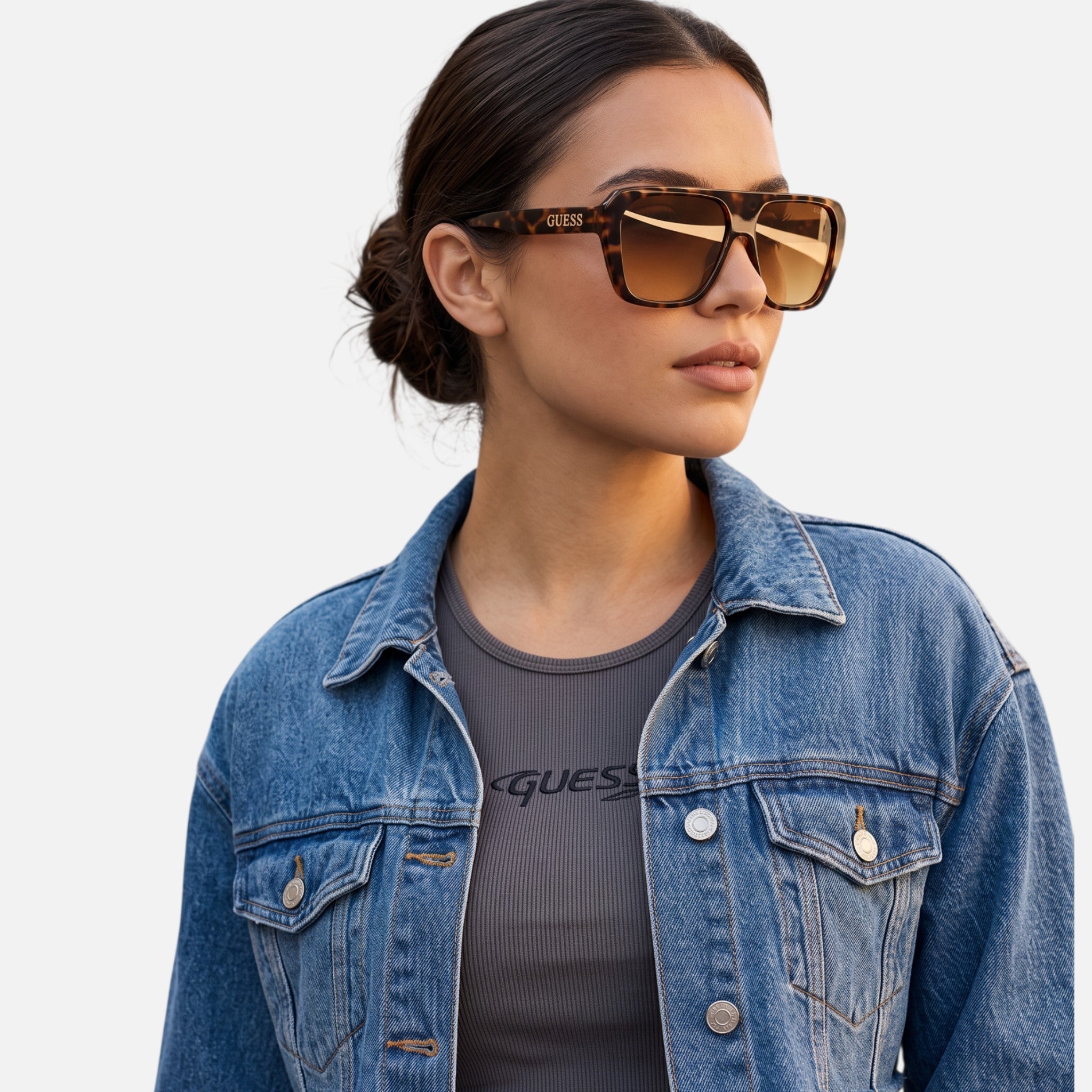 Guess Brown Square Sunglasses GF5109 52E 57