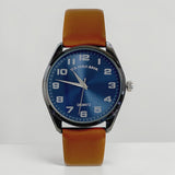 MENS BROWN STRAP WATCH WITH NAVY FACE,USC50763UO-0000A
