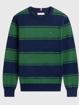 TOMMY HILFIGER Rugby Stripe Crewneck Sweater,XM07954-P61