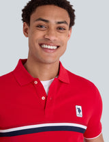 PIECED SIGNATURE STRIPE PIQUE POLO SHIRT,11A722-3O00A