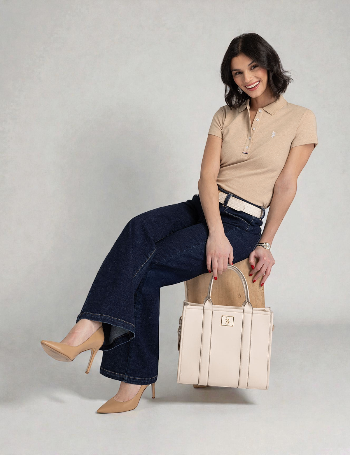 USPA BOX TOTE WITH CROSSBODY STRAP 27A279-AA00A