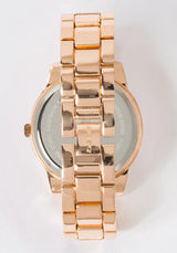 Black Smooth Dial Crystal Bezel Watch