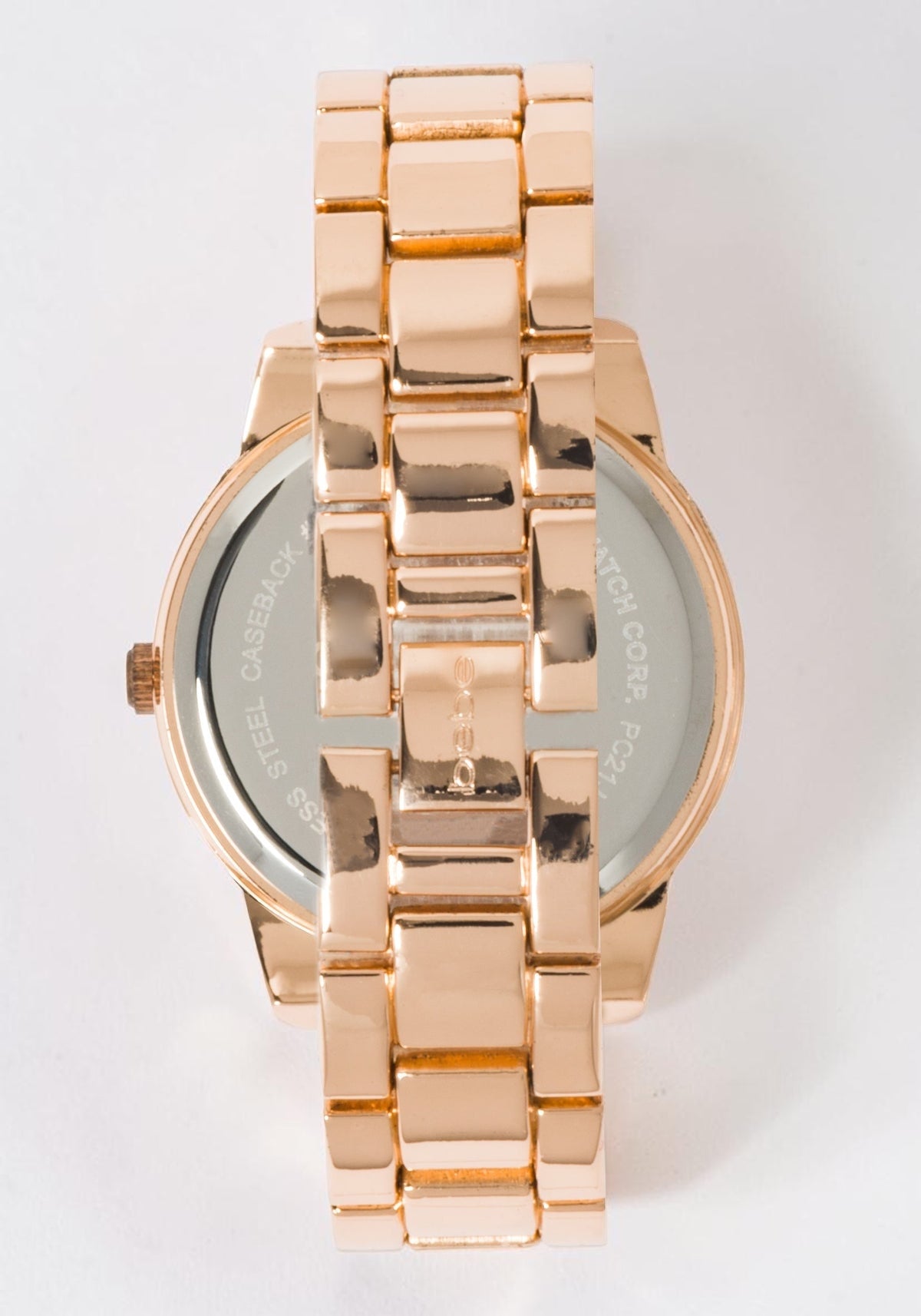 Black Smooth Dial Crystal Bezel Watch
