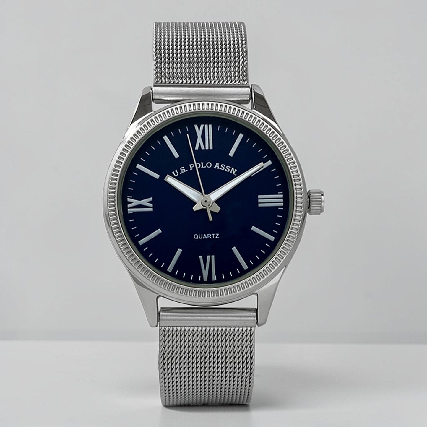 HIS AND HERS SILVER MESH STRAP WATCH SET,USC2714UO-0000A