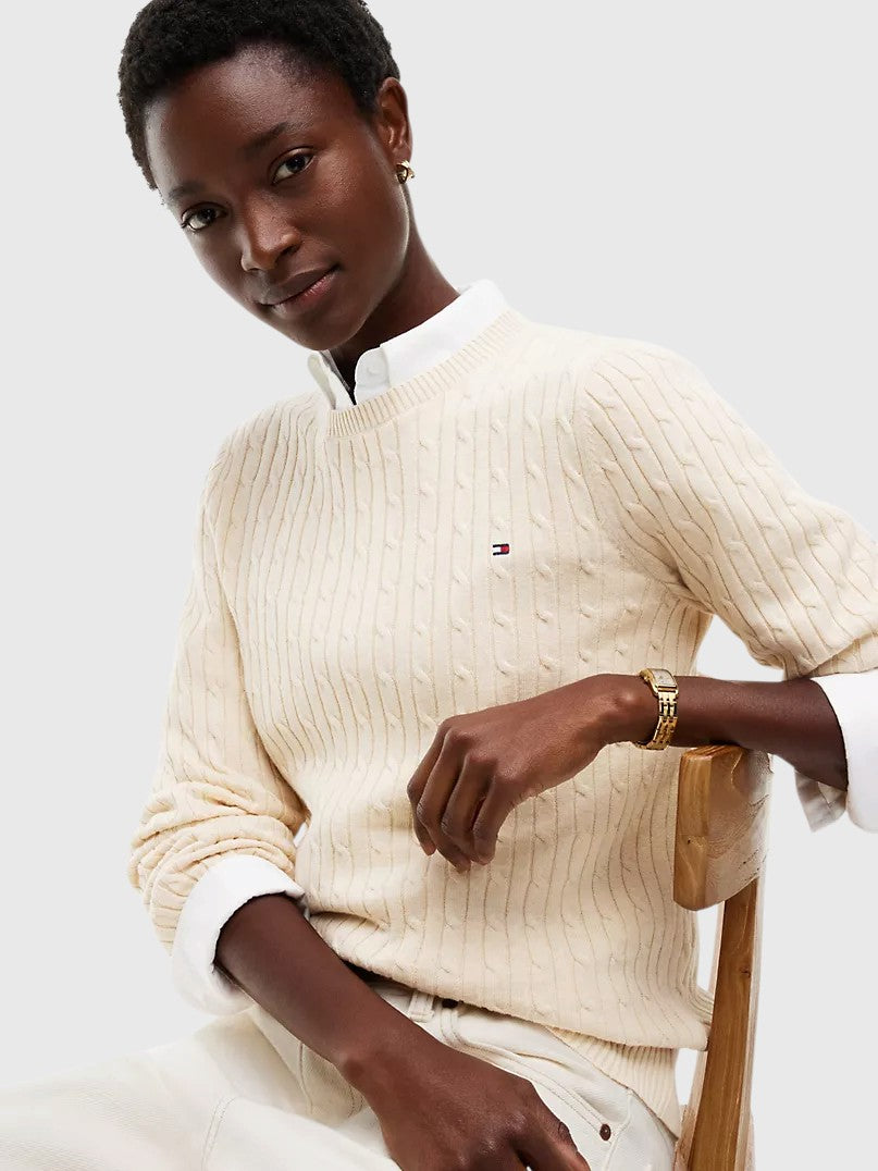 TOMMY HILFIGER Cable Knit Sweater,XW07179-DW5