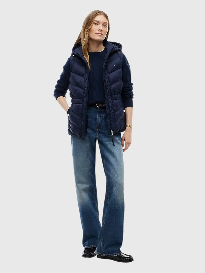 TOMMY HILFIGER Lightweight Quilted Hooded Vest,XW09417-DW5