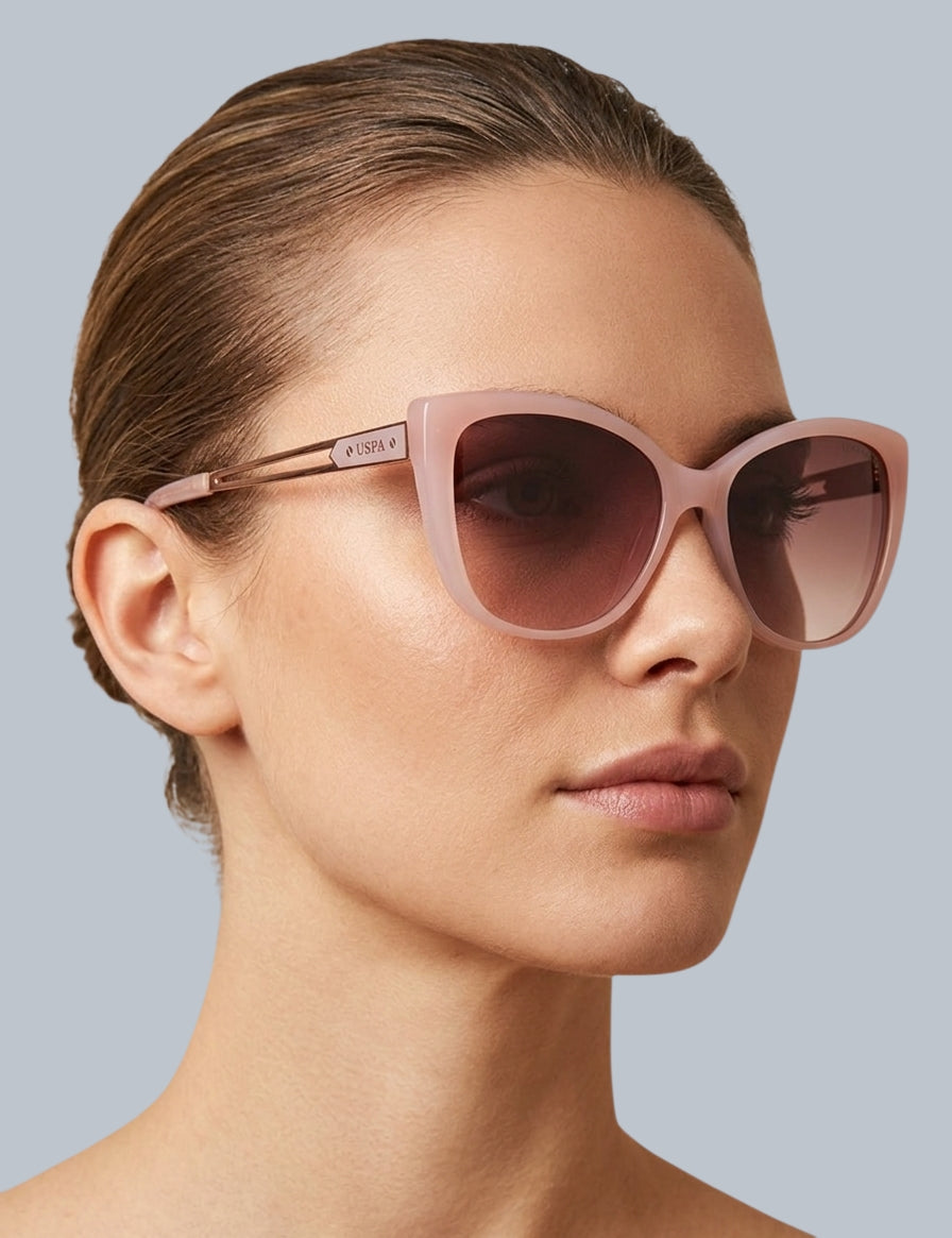 LADIES GEOMETRIC CAT-EYE SUNGLASSES,PA5096-0000A