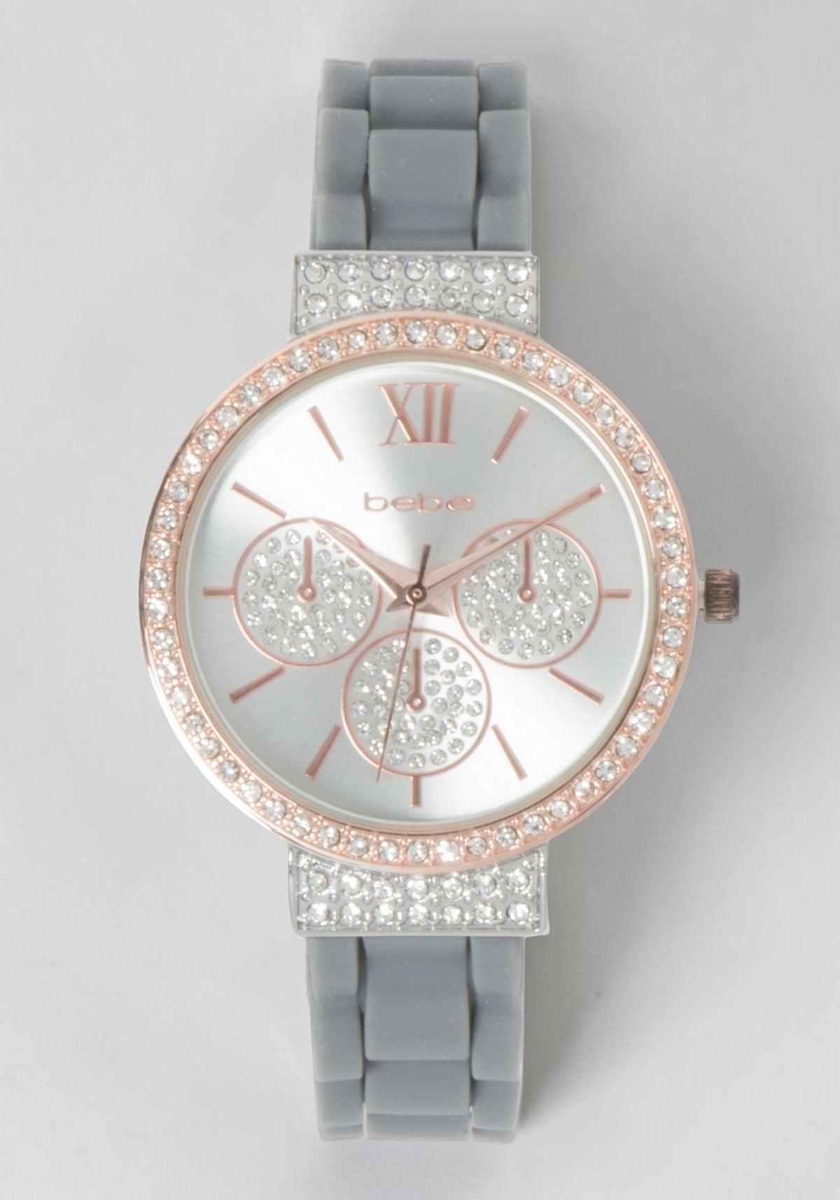 Silver Dial Crystal Bezel Watch