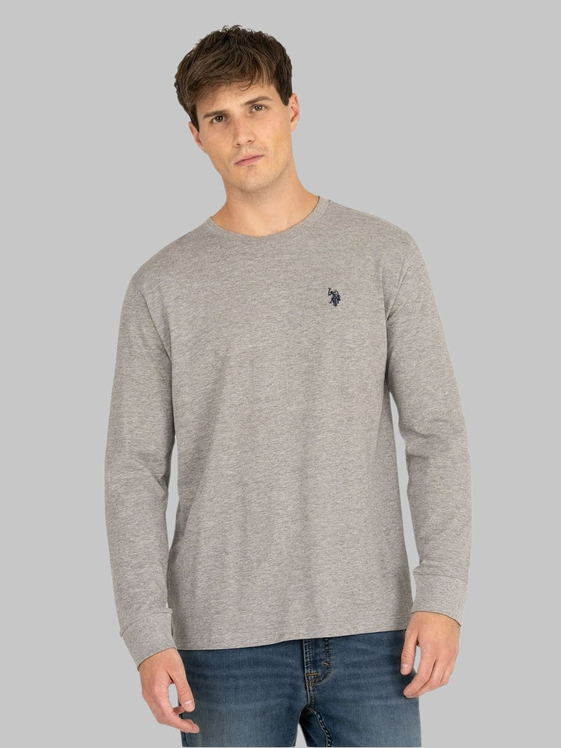 U.S. Polo Assn. Men's Cotton Crewneck Tee with Long Sleeves,