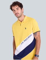 PIQUE COLOR BLOCK ZIPPER POLO SHIRT,11P0111-3O00A