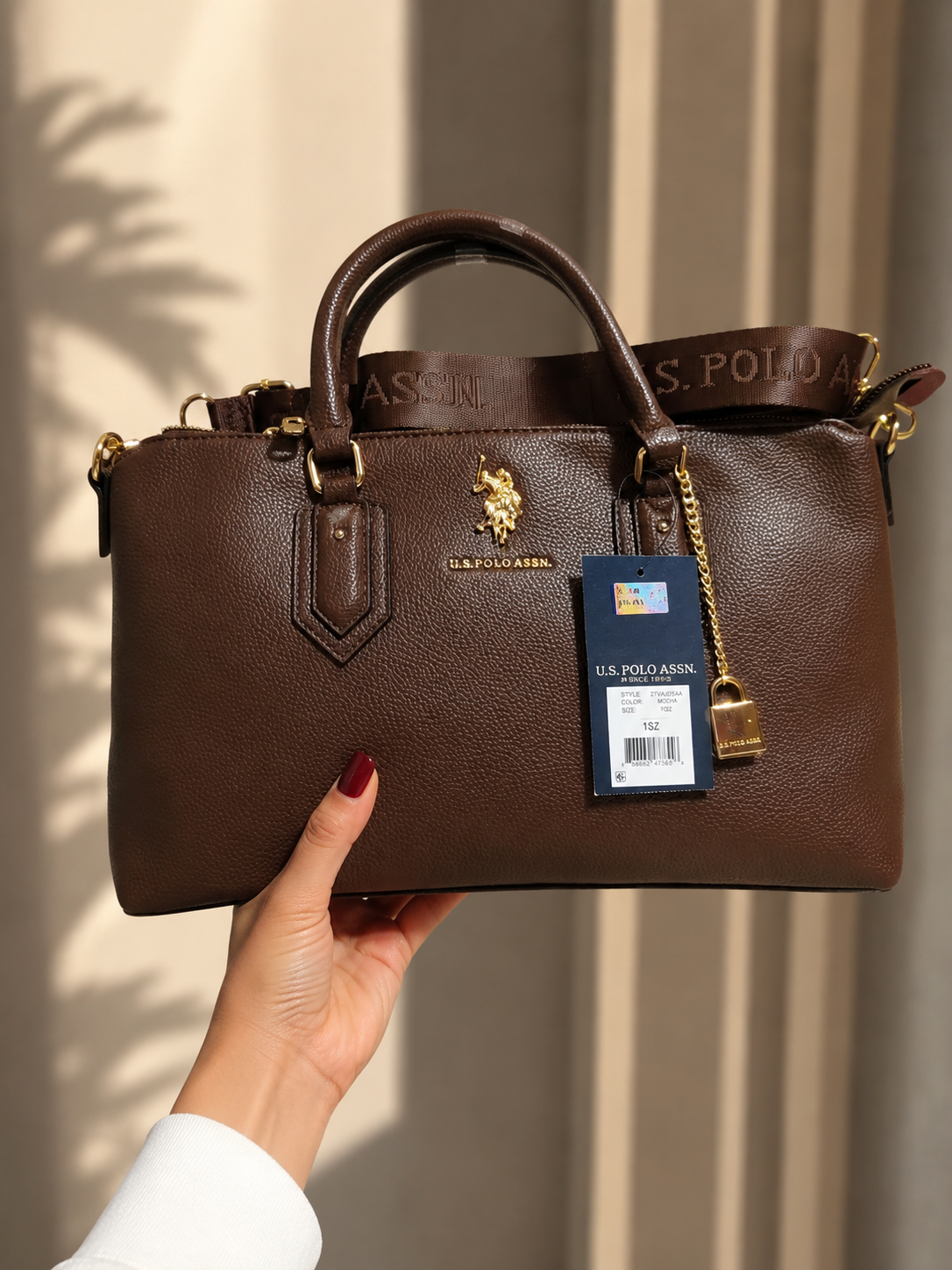 Immediate LOCK CHAIN SATCHEL BAG WITH CROSSBODY STRAP،27V0063-AA00A ()