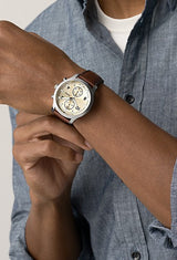 Bennett Multifunction Black Leather Watch