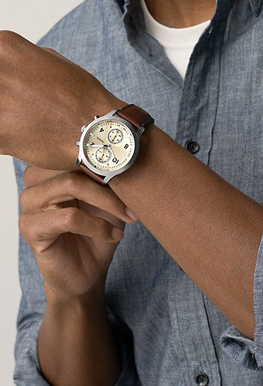 Bennett Multifunction Black Leather Watch