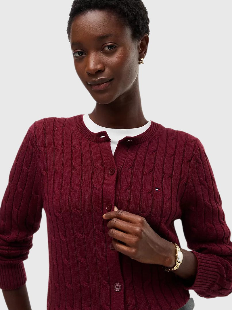 TOMMY HILFIGER Cable Knit Cardigan,XW07848-HIN