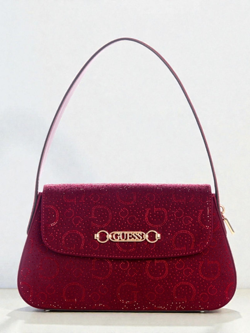 Avelina Rhinestone Logo Shoulder Bag