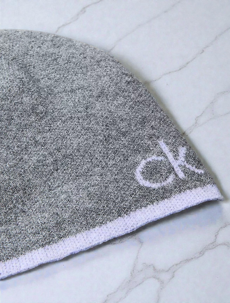 Flocked Monogram Logo Beanie and Scarf Set