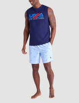 7" FLAG STRIPE SWIM SHORTS