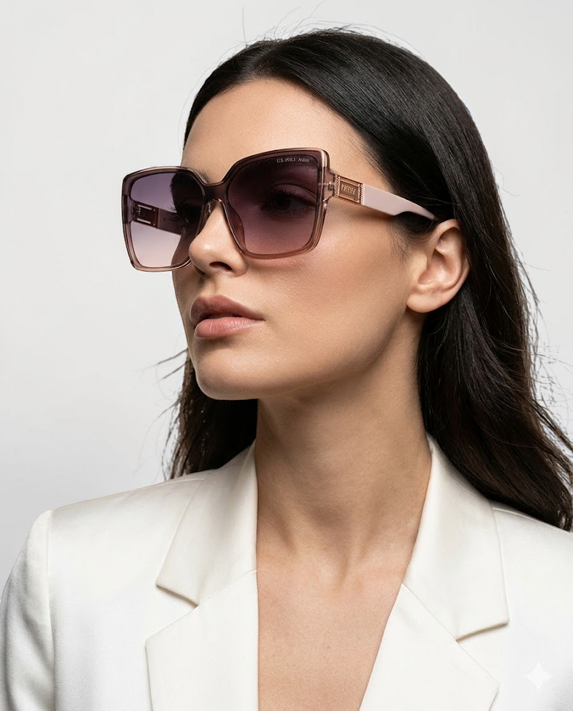 US Polo  LADIES OVERSIZED RECTANGULAR SUNGLASSES Serial PA5135-0000A